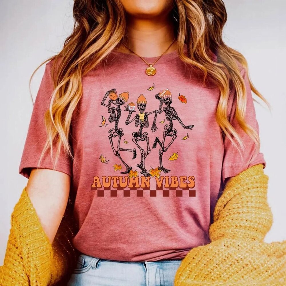 Skeleton Shirt, Dancing Skeletons Tee, Spooky Season Shirt, Halloween Party ...